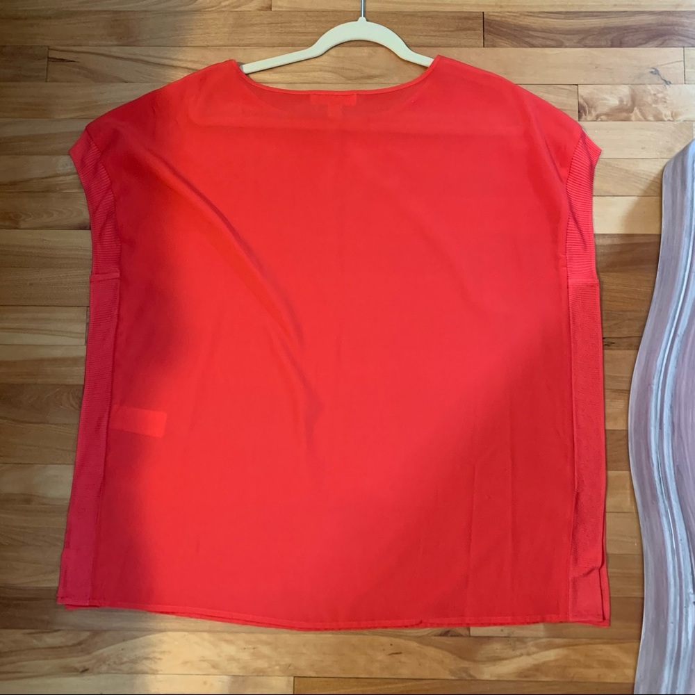 Michael Kors Red Boxy Short-Sleeve Top
